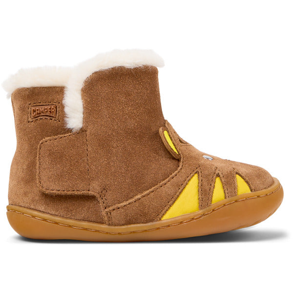 Camper FW Peu Bottines Fourrées Marron Jaune