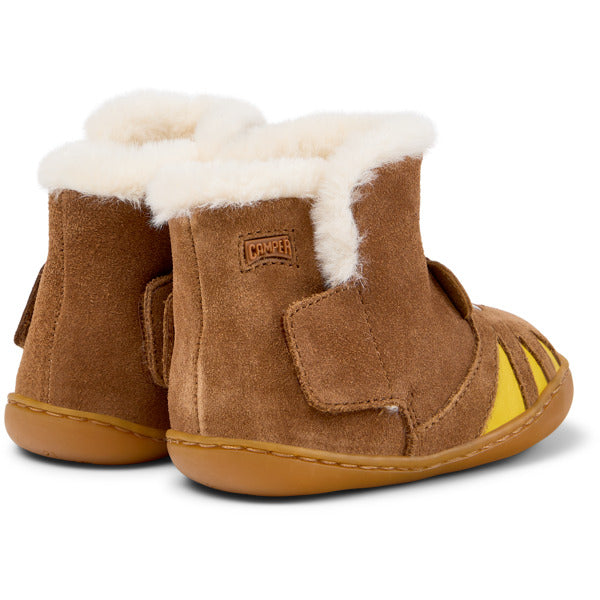 Camper FW Peu Bottines Fourrées Marron Jaune