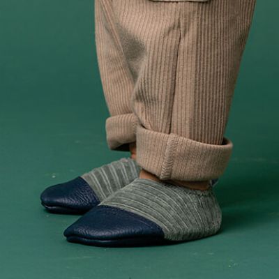Les Pas Petits Terciopelo Gris Verde