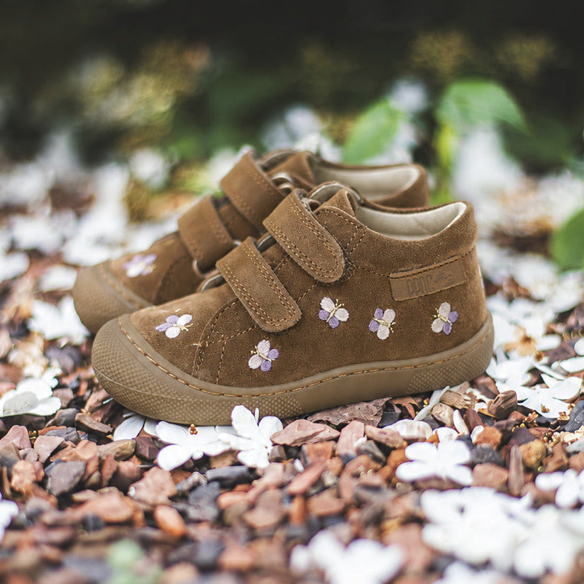 Naturino Barefoot Orec Velcros Suede Butterfly Brown