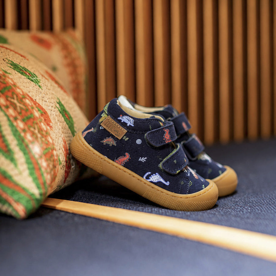 Naturino Barefoot Orec Velcros Serraje Dinoland Navy