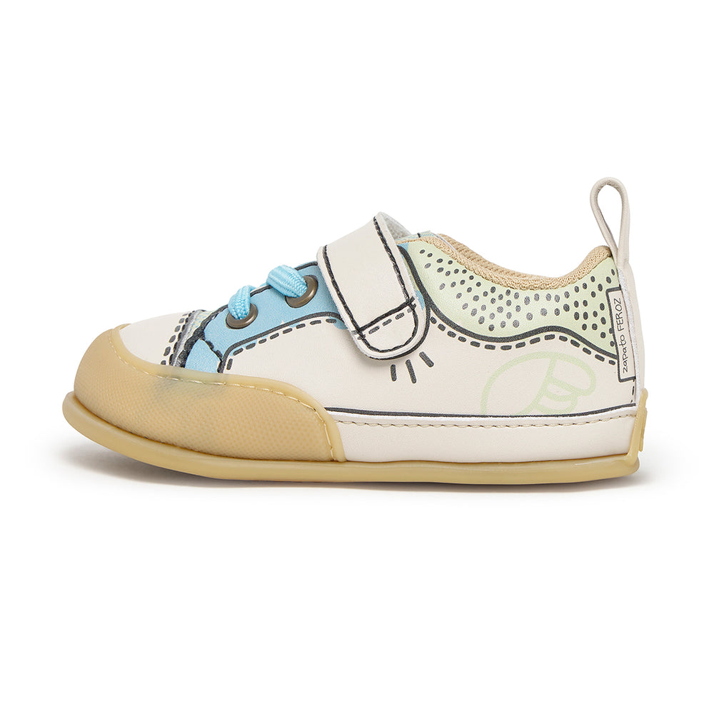 Zapato Feroz Feroz Paterna Comic Verde Beige