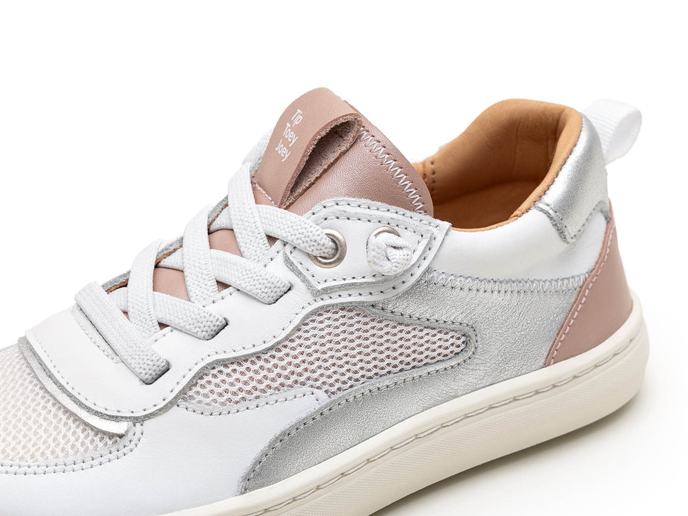 Tip Toey Joey Kidos Sneakers Step White Pink Dream Sterling Silver