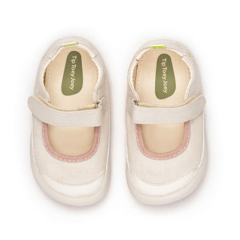 Tip Toey Joey Primeiros Gaia Green Lona Creme Lona Rosa Quartzo