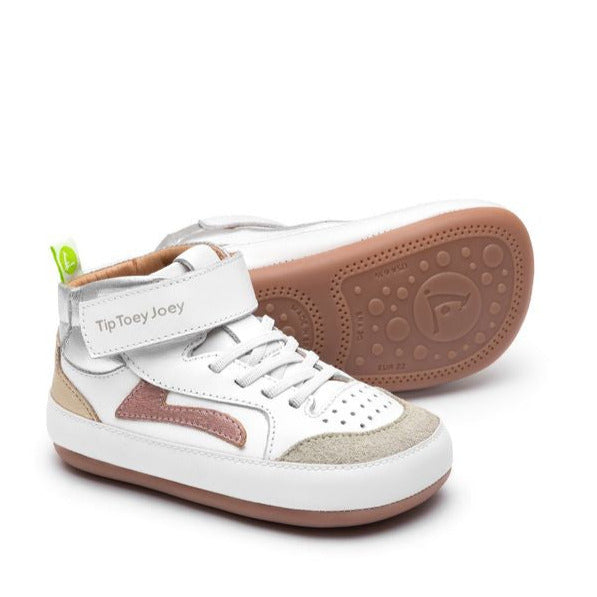 Tip Toey Joey Primeiros Landy High Top White Rose Gold Sterling Silver