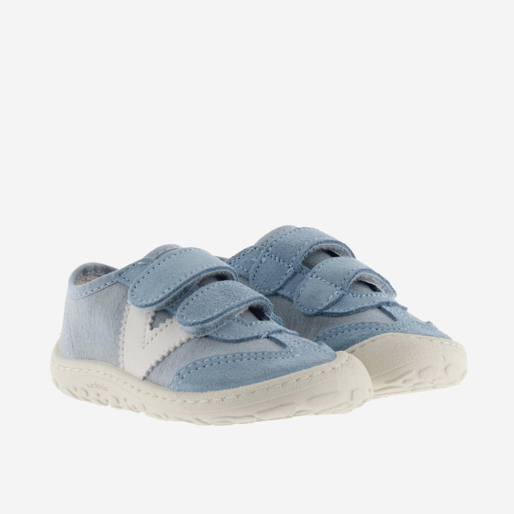 Victoria Barefoot Bosco Velcros Lona Azul