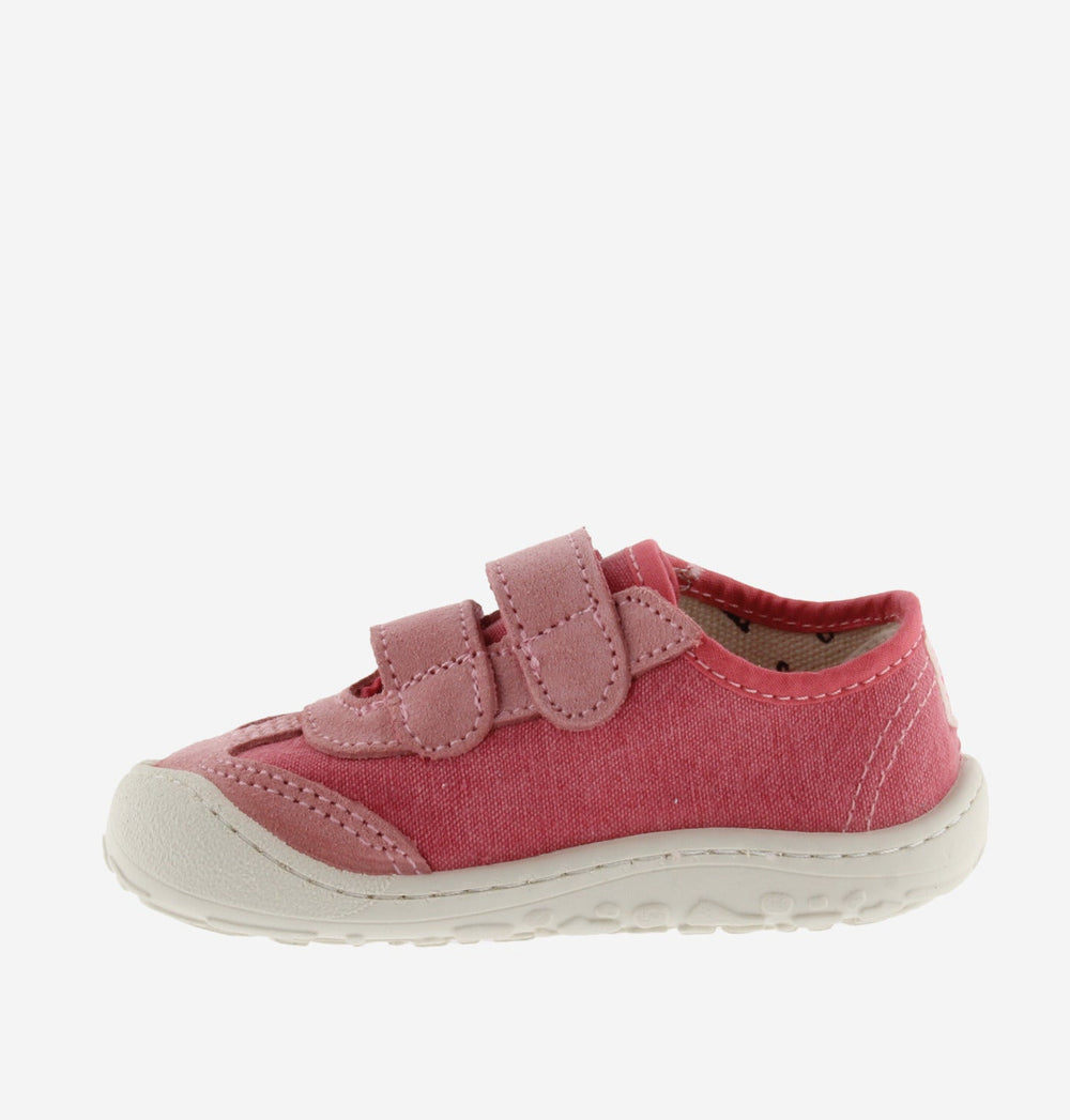 Victoria Barefoot Bosco Velcros Lona Fresa