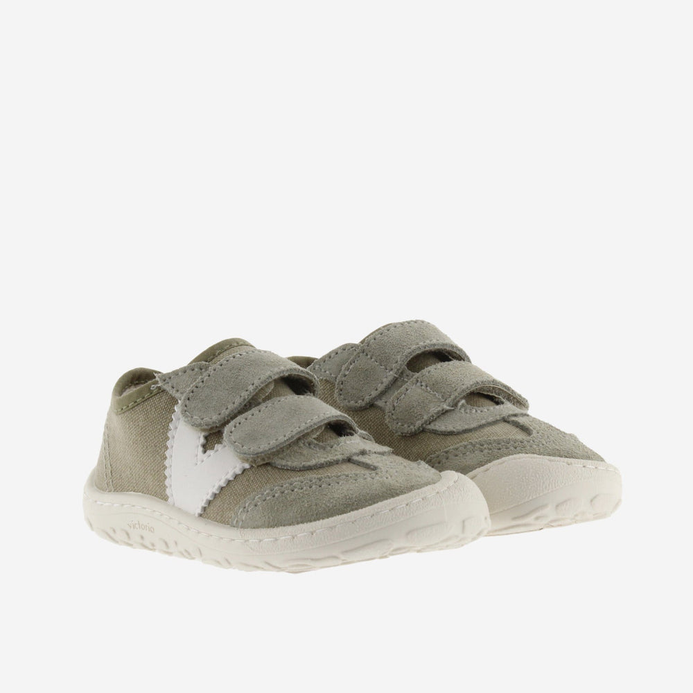 Victoria Barefoot Bosco Velcros Lona Kaki