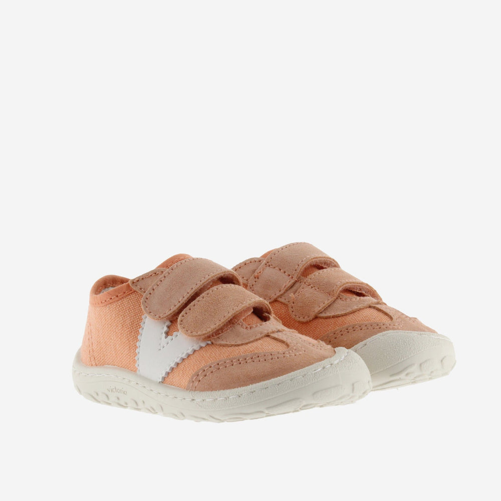 Victoria Barefoot Bosco Velcros Lona Naranja