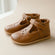Babybotte barefoot Paris Velcros Cognac