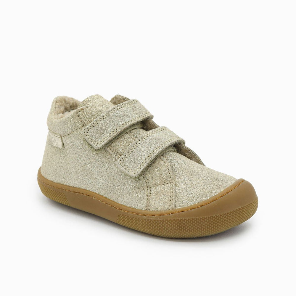 Naturino Barefoot Kommy con velcros Lizard con lana platino