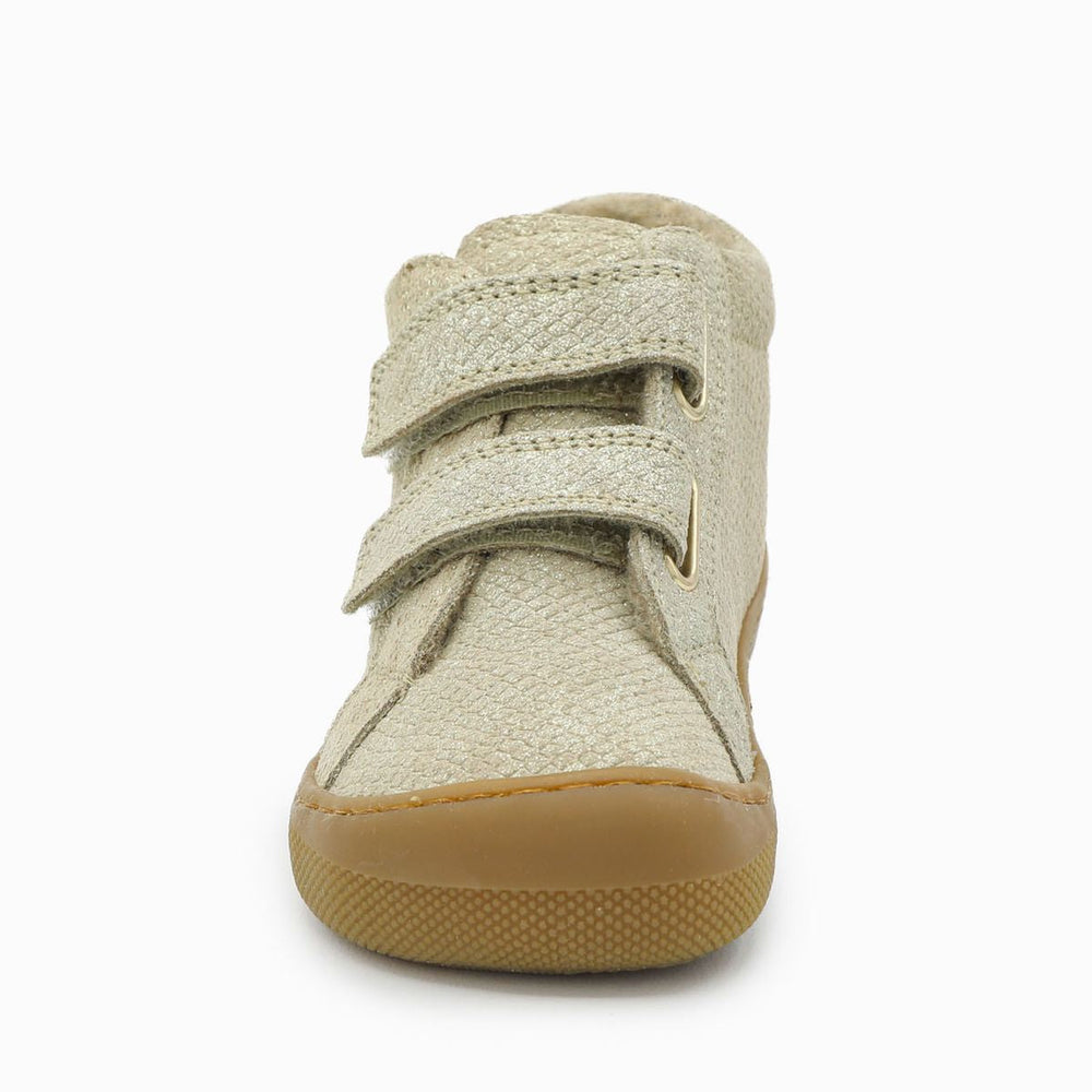 Naturino Barefoot Kommy con velcros Lizard con lana platino