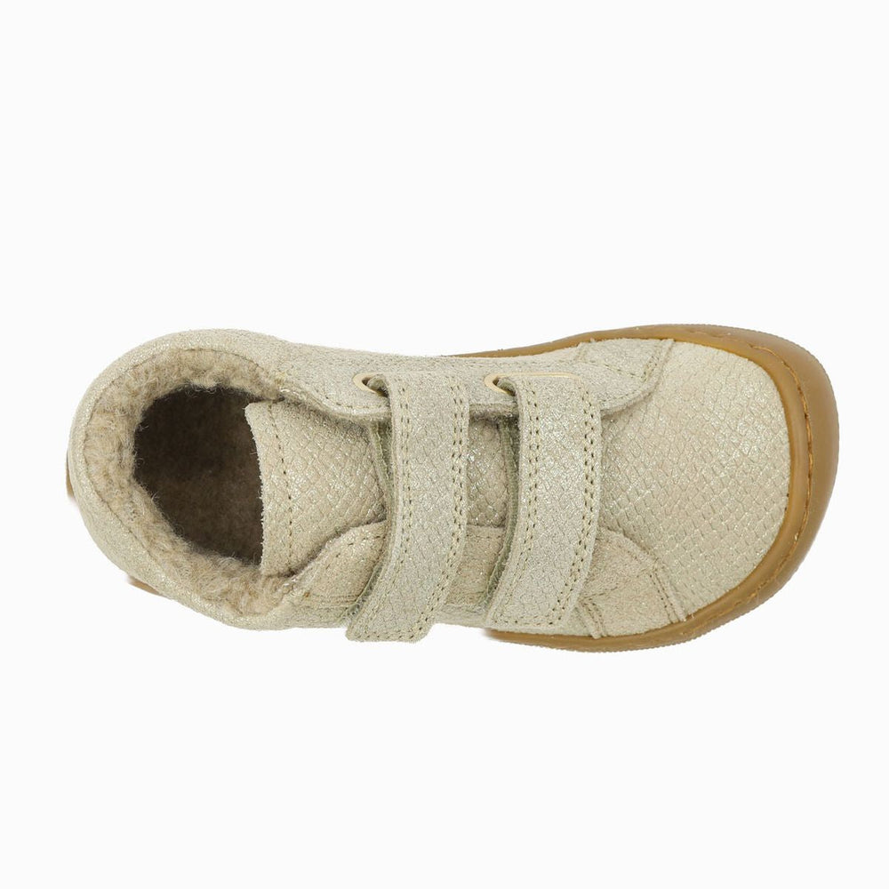 Naturino Barefoot Kommy con velcros Lizard con lana platino
