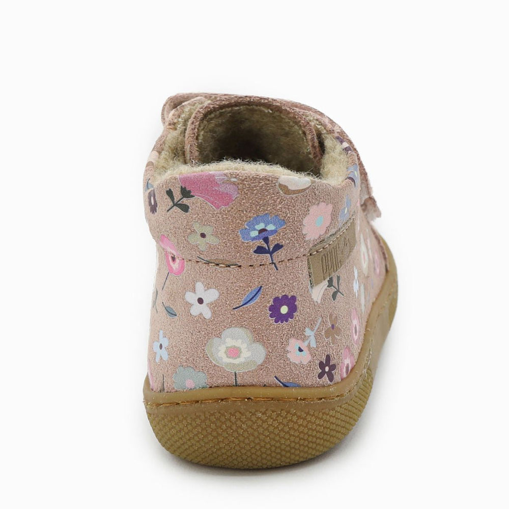 Naturino Barefoot Kommy Velcros Suede Flowering Wool Rose
