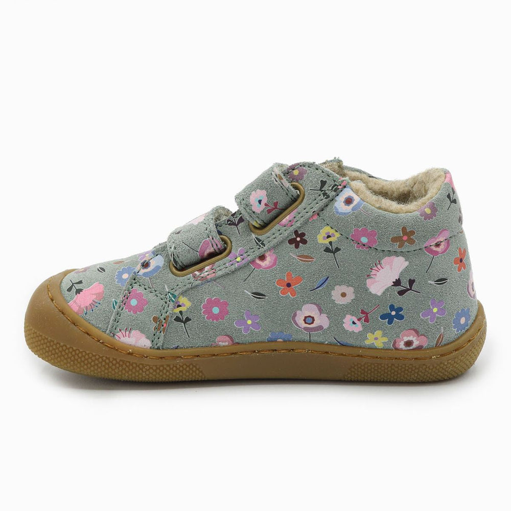Naturino Barefoot Kommy Velcros Suede Flowering Wool Sage