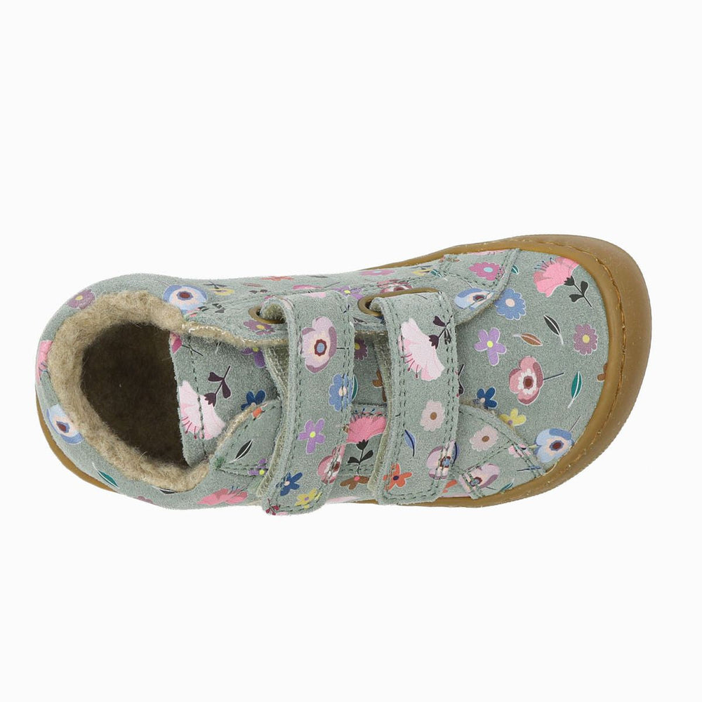 Naturino Barefoot Kommy Velcros Suede Flowering Wool Sage