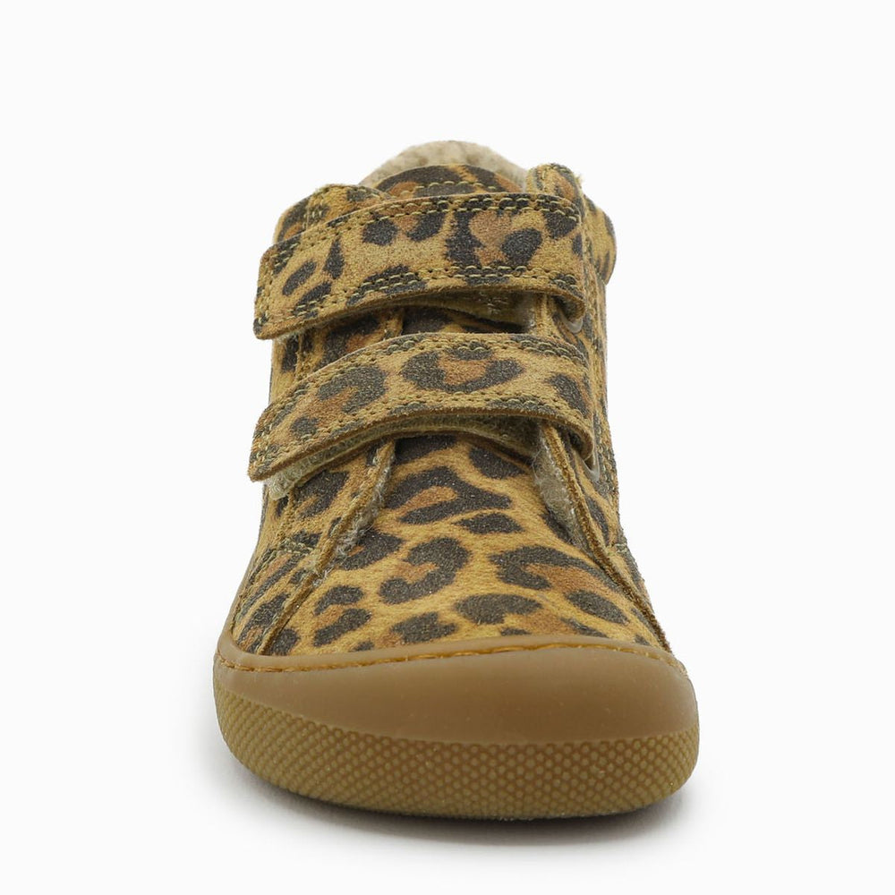 Naturino Barefoot Kommy con velcros, ante jaguar, lana marrón
