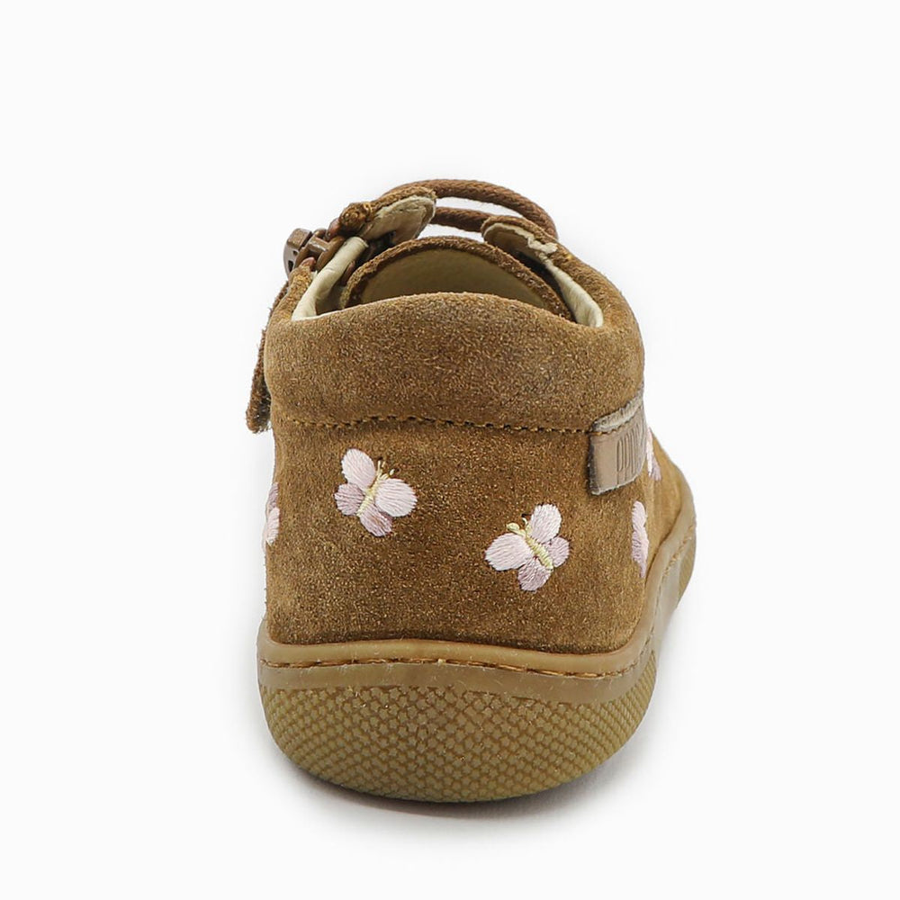 Naturino Barefoot Orec Zip mariposa de ante marrón