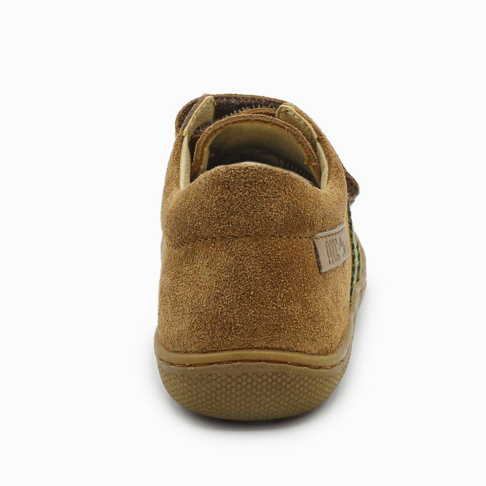 Naturino Barefoot Rimby Velcros Suede Brown Militare