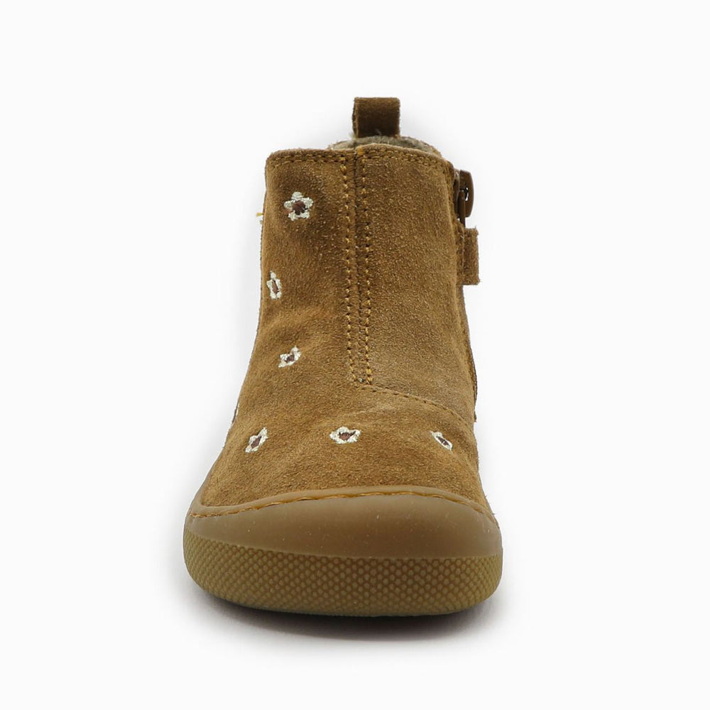 Naturino Barefoot Saik Daisies Suede Wool Brown