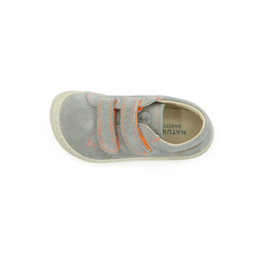 Naturino Barefoot Rabir Velcros Taupe Orange Fluo