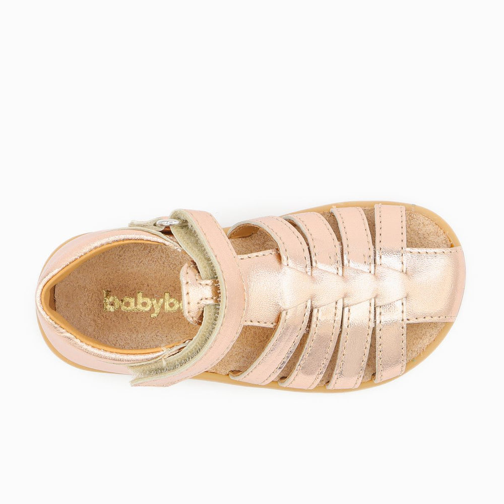 Babybotte barefoot Gaufrette Velcros Rose Gold