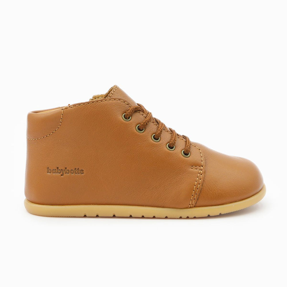 Babybotte barefoot Fredy Zip Cognac