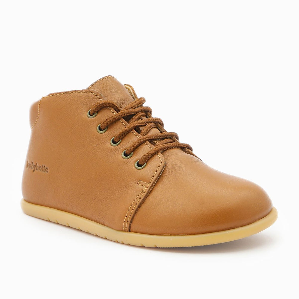 Babybotte barefoot Fredy Zip Cognac
