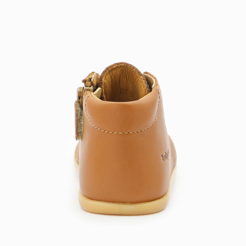 Babybotte barefoot Fredy Zip Cognac