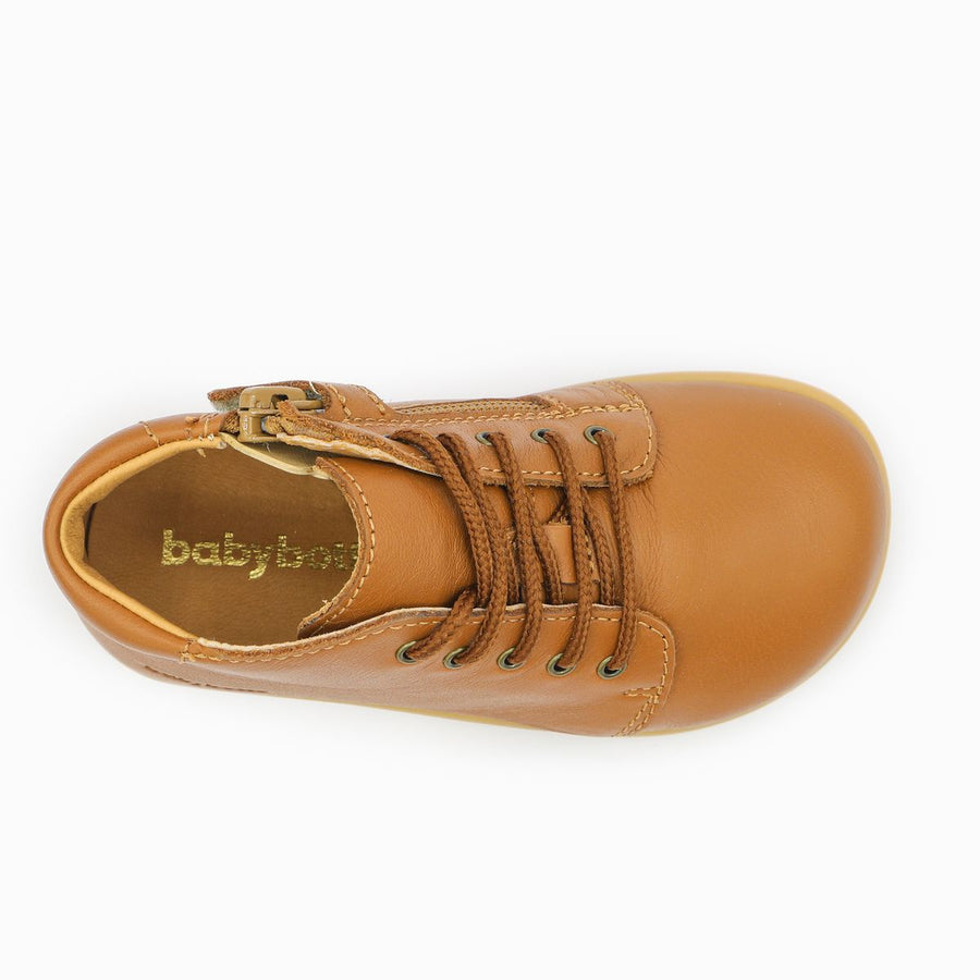 Babybotte barefoot Fredy Zip Cognac