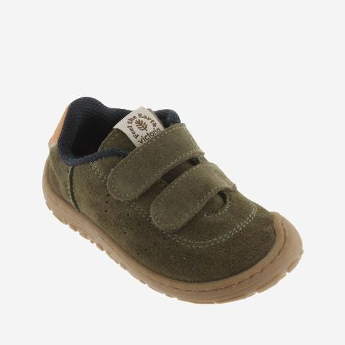 Victoria Barefoot Bosco Velcros Suède Kaki