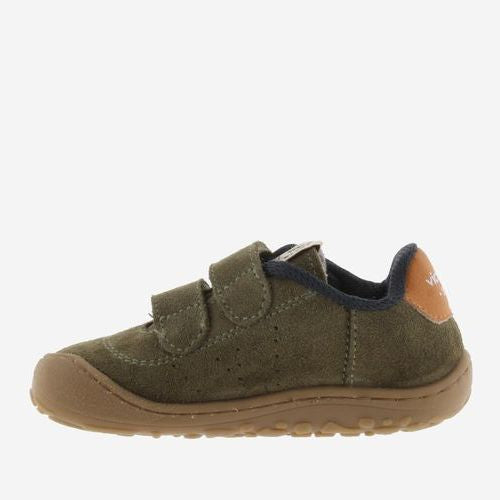 Victoria Barefoot Bosco Velcros Suède Kaki
