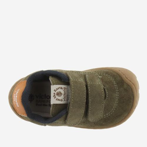 Victoria Barefoot Bosco Velcros Suède Kaki